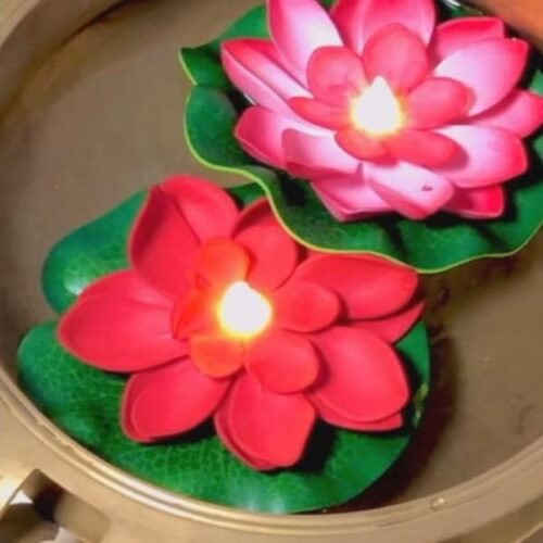 Floating Candle - LED - Lotus - Set Of 6 Floating Candle - LED - Lotus - Set Of 6